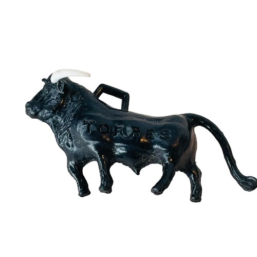 Torres Sangre De Toro Bull spanisch Vintage schwarz Kunststoff Weinflasche Schmuck Charm - Bild 2 von 13