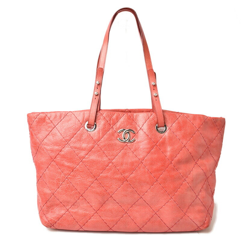 Chanel Shoulder Bag/Tote Bag Quilted Leather Dark Pink-image