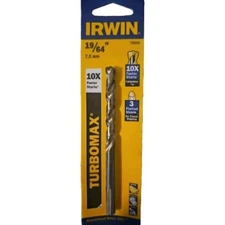 Irwin Industrial Tools 73319 Turbomax 19/64" Jobber Length Drill Bit