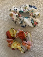 Hair Scrunchies Goals Floral Multi Cotton Prints set 2 fun gift Favors, Birthday