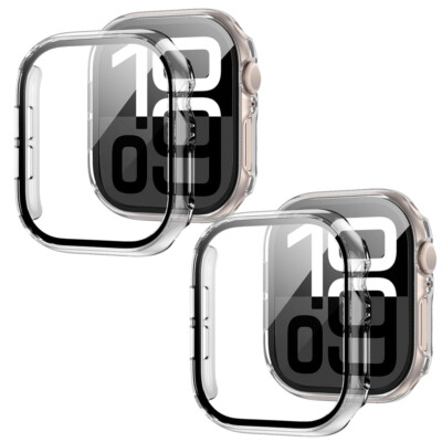 #ad #ad 2x Full Cover Case Glass Screen Protector For Apple Watch Series 10 11 42MM 46mm $9.59