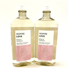 2-Pack Bath  Body Works AROMA INSPIRE LOVE: ROSE  VANILLA Body Wash Foam Bath