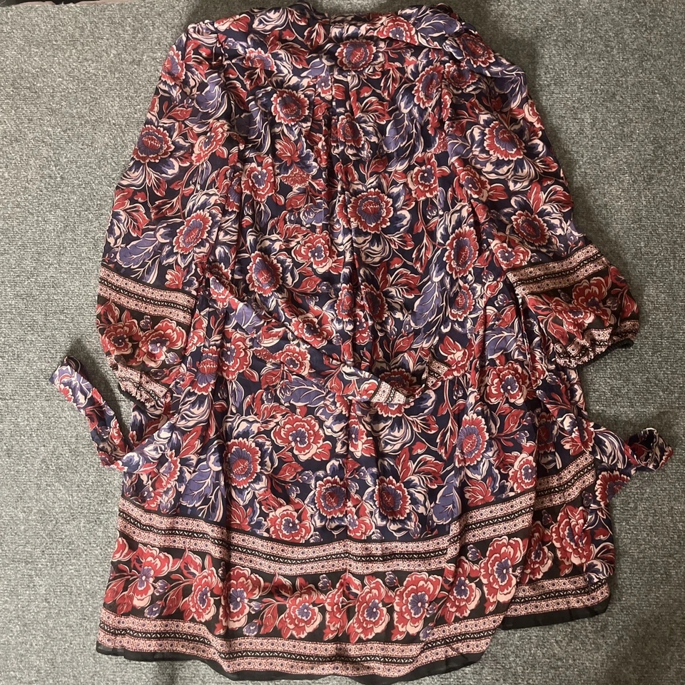 Donna Ricco Women’s 14 Dress Purple Floral Balloon Sleeve Midi Cocktail - Image 2 of 3