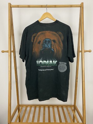 grizzly tobacco t shirts VTG Kodiak Smokeless Tobacco Grizzly Bear Single Stitch T-Shirt XL USA