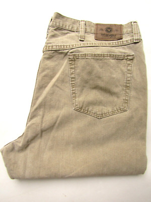 Wrangler Relaxed Fit Straight Herren Jeans W40 L30 Hellbraun Denim LEVF987