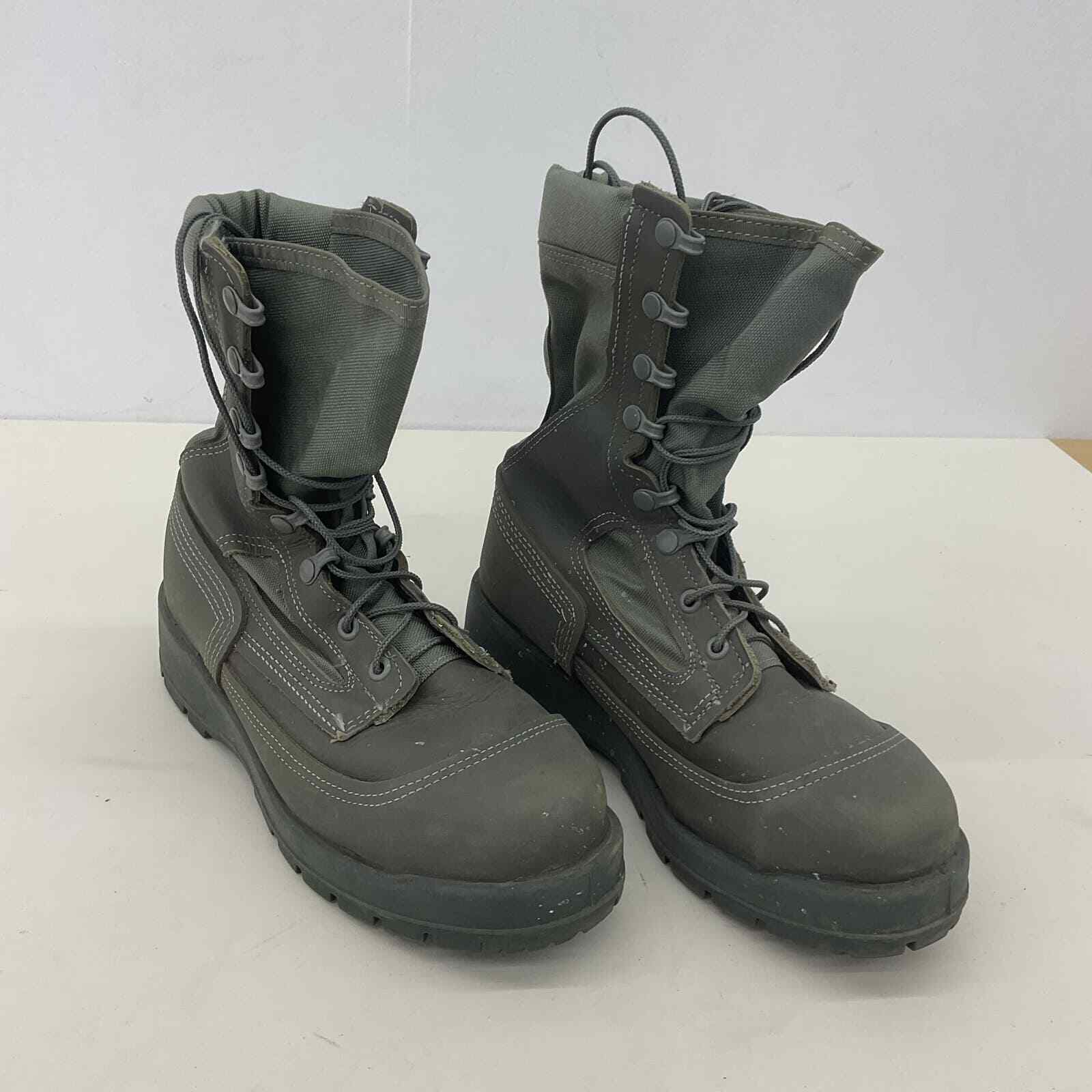 Belleville Gray Leather Combat Boots for Men Size 6 Preowned-image