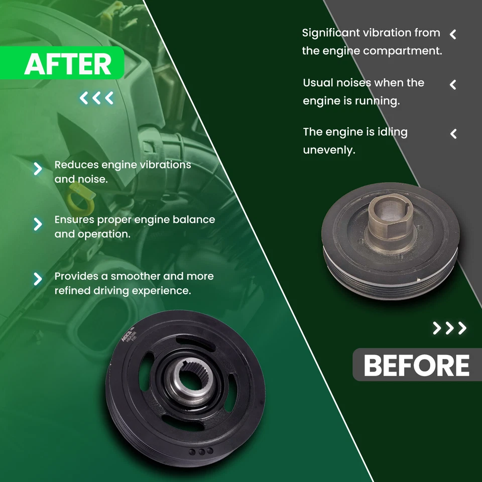 Equilibrador armónico de motor apto para Acura TSX Honda Accord CR-V Crosstour 2,4 L 594-386 Foto 3 de 4