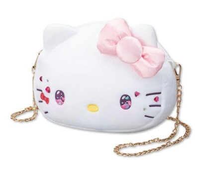 Hello Kitty 50Th Anniversary Plush Face Shoulder Bag Sanrio From Japan New