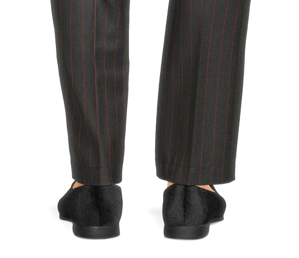 Pantaloni pantaloni Versace a righe grigi con logo in vita 100% lana nuovi con etichette $1 195 nuovi con etichette taglia 32 48