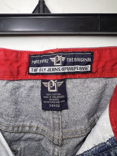 Vintage Pure Playaz Pants Men’s 34x32 Blue Demin Jeans Baggy Urban Hip Hop Y2K - Picture 6 of 6