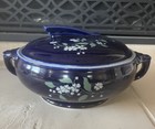 Halls Superior Quality Kitchenware Cobalt Serving Dish W/ Lid Vintage — photo 1