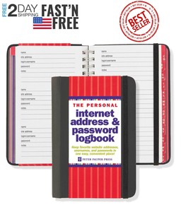 Details About Personal Internet Address Password Log Book Logbook And Red Organizer Website Ne - 