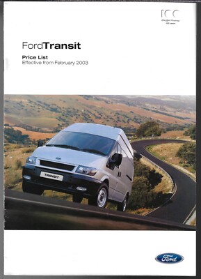 Ford Transit Preise, Ausstattung & Sonderausstattung 2003 UK Marktprospekt