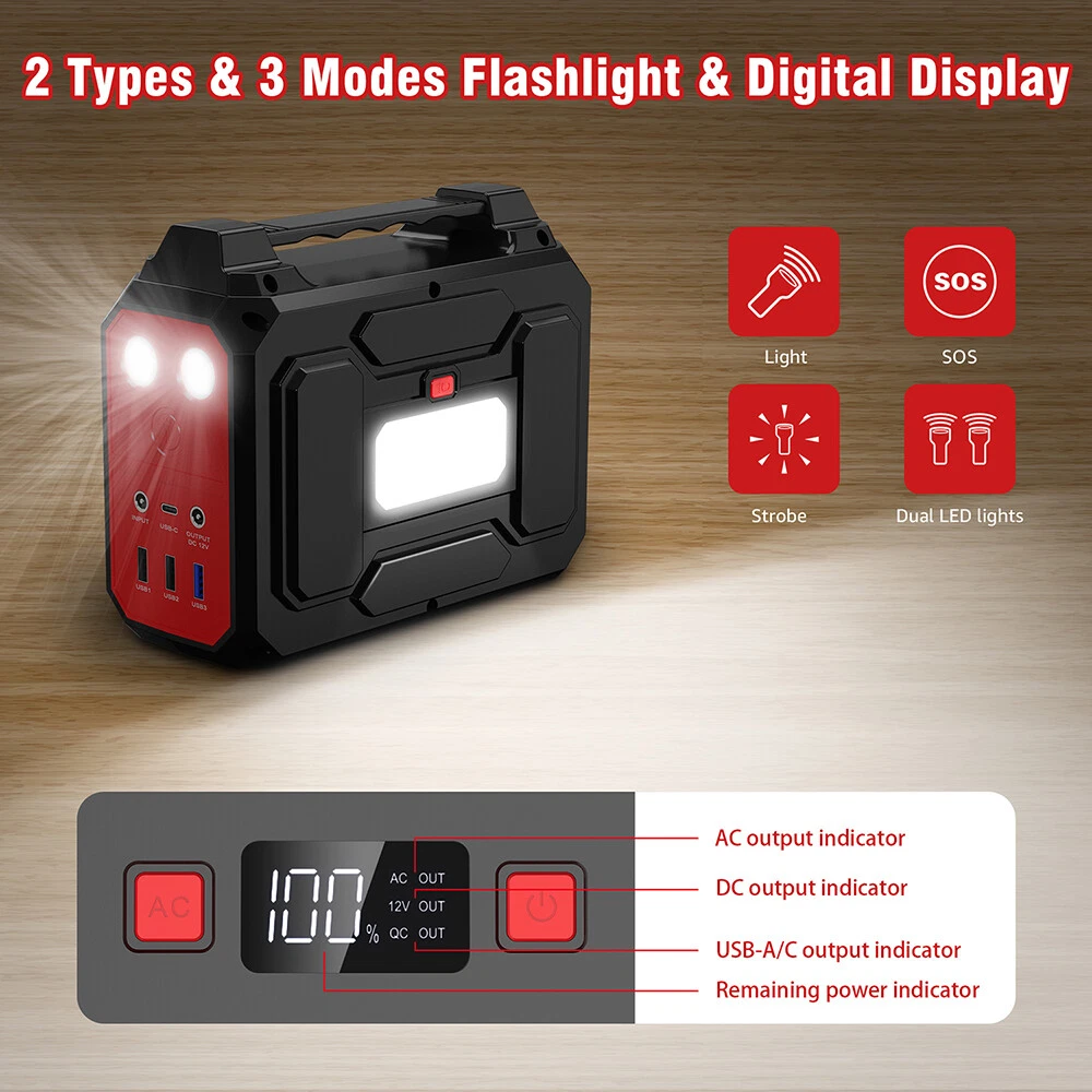 Portable Power Bank AC 146Wh/100W Battery Backup Camping Laptop Phone Charger image 8