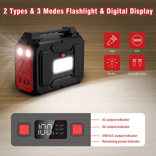 Portable Power Bank AC 146Wh/100W Battery Backup Camping Laptop Phone Charger image 8