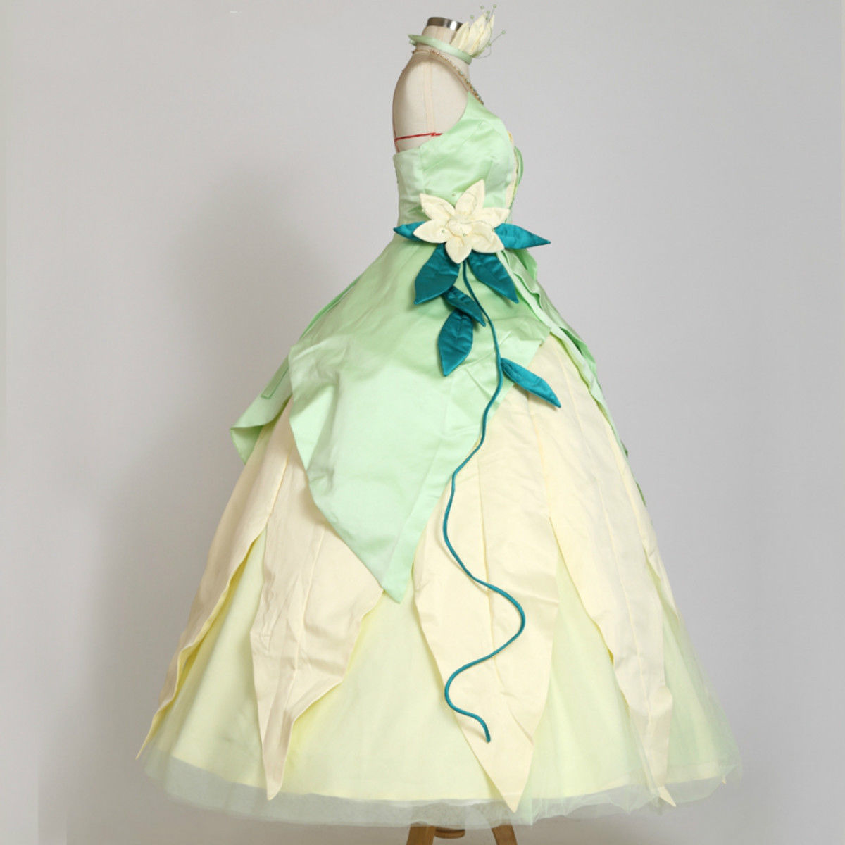 open lace back dress Disney Princess Tiana Cosplay Costume | Cosplaymood.com  Cosplaymood