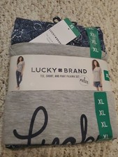 Lucky Brand 3 Pieces Pajama Set T shirt Shorts Pants XL new with tag