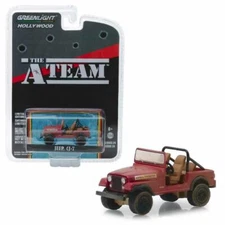 GREENLIGHT JEEP CJ-7 RED "THE A-TEAM" TV SERIES 1/64 DIECAST MODEL CAR 44840 C