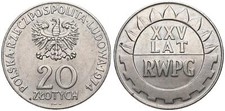 Polen - Poland 20 Zloty 1974 - 25 Jahre dem RGW - 10.15g, &oslash; 28.8mm Y# 70