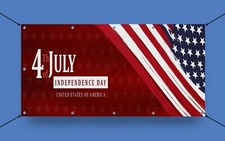 4th of July banner, Stars and Stripes, Home of the Free, Independence Day Vinyl