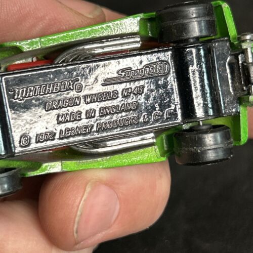 Vintage Matchbox Lesney Superfast 1972 #43 Dragon Wheels Dragster - Bild 11 von 11