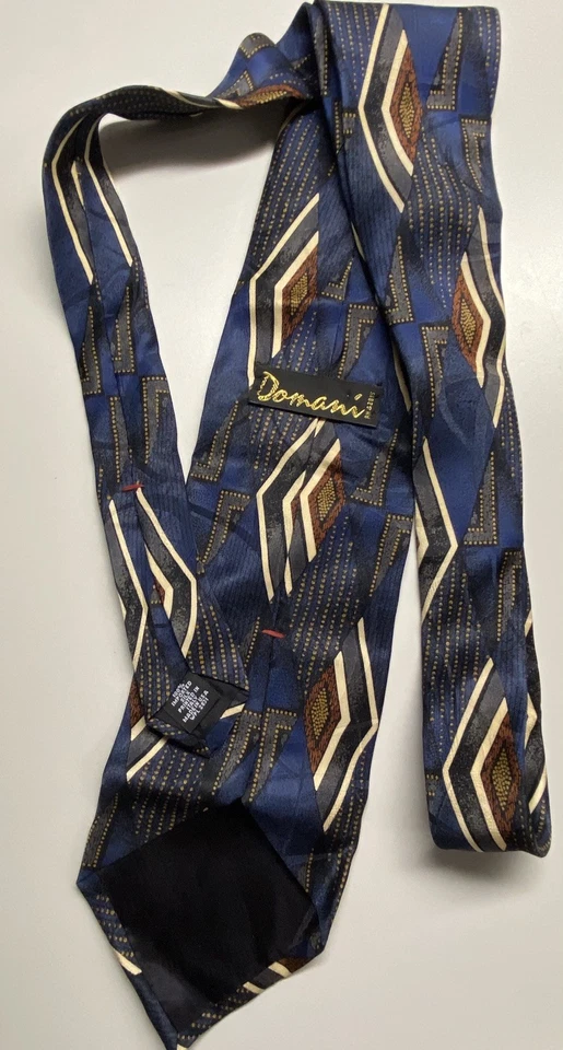 Corbata vintage Domani 100 % seda importada e impresa en Italia hecha en EE. UU. WPL 2831 Foto 3 de 3
