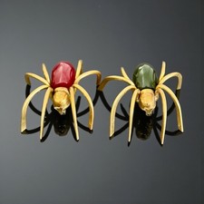2 Vintage Spider Brooch Art Deco Antique Jewelry