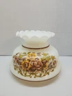 Vintage QUOIZEL Milk Glass Lamp Shade Floral 8.5" Hurricane Gone With The Wind