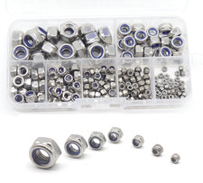 210Pcs Nylock Hex Self Locking Nuts Assortment Kit, Nylon Inserted Nuts, 304 Sta