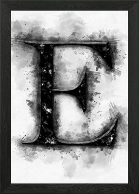 e letter watercolor Framed Wall Art Poster Canvas Print Picture