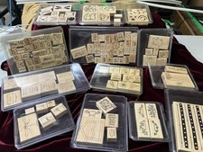 Stampin' Up Wood Mounted Rubber Stamp Set Plus Accessories 8lbs