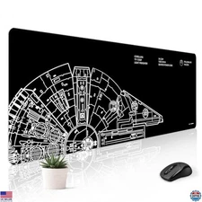 XXL Black Gaming Mousepad 30x12'' - Desk Mat for Gamers, Laptops & Keyboards