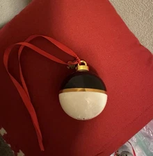 Kate Spade LENOX Be Merry Be Bright Black / White / Gold Christmas Ornament