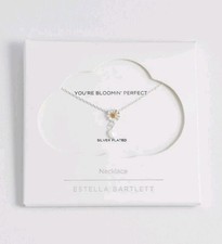 Estella Bartlett Wildflower Pearl Drop Necklace Silver Plated - EBN6639S