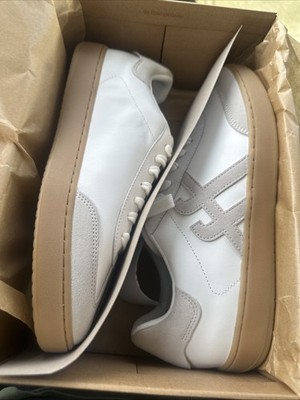 Fitflop Men s The Dash T-Toe Leather / Suede Sneakers Urban White Mix Size 11