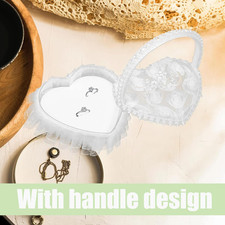 Set Cuscino Porta Fedi E Cestino Petali Matrimonio - Bianco Con Ricami E Perle, 2 Pezzi Sipiris - Foto 13