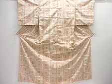 7676132: JAPANESE KIMONO / ANTIQUE KIMONO / SILK / TSUMUGI / WOVEN ABSTRACT FLOW
