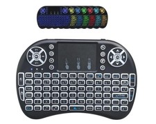 BIFANS Portable i8 Pro Mini 2.4G BT Wireless Keyboard with 7 Colors Black