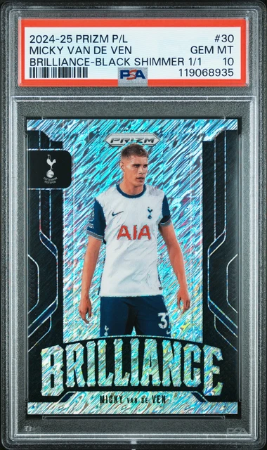 2024-25 Panini Prizm #30 Micky Van De Ven Brilliance Black Shimmer 1/1 PSA 10