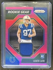 2024 Panini Prizm Laiatu Latu Gear RC Jersey Pink #RG-LLU Colts Rookie