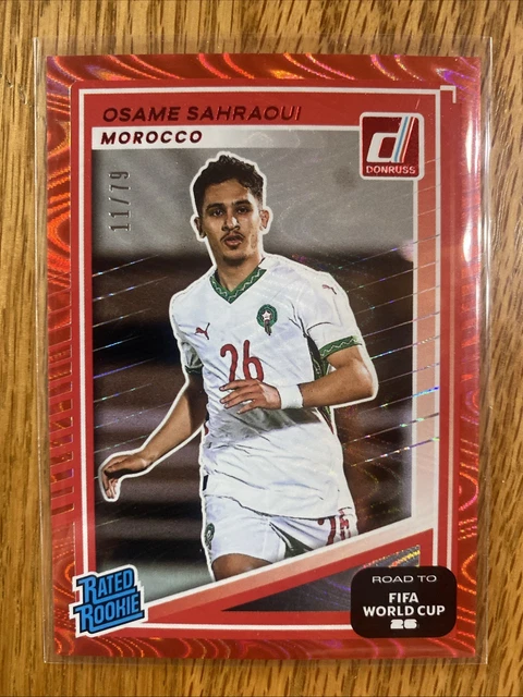 2025-26 Road To FIFA World Cup Osame Sahraoui RATED ROOKIE Red /79 Morocco