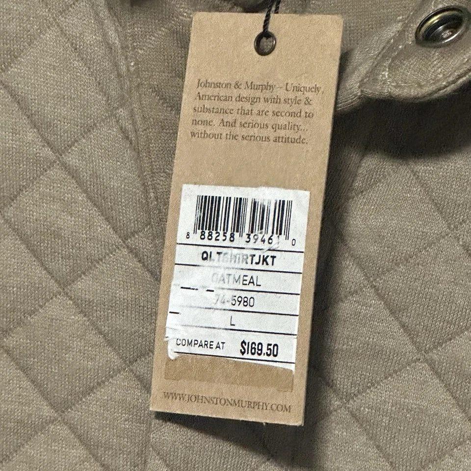 Camisa Acolchada Gofres Johnston & Murphy Chaqueta Abotonada Avena - Talla L NUEVA Foto 3 de 4