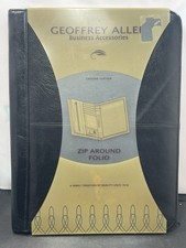 Geoffrey Allen Business Accessory Zip Around Folio Full-Grain Leather New w/Tags