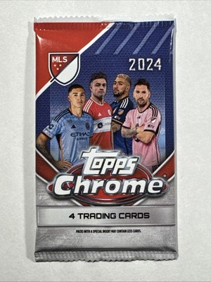 (1) 2024 Topps Chrome MLS Soccer Factory Sealed Pack From Box - 4 Cards