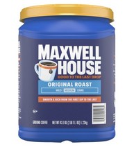 Maxwell House Original Roast Medium Ground Coffee 43.1 oz ** New ** Sealed 9.28 per pound