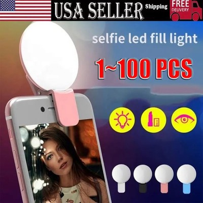 Portable Selfie LED Light Round Fill Camera Flash For Mobile Phone Universal lot