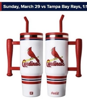 ST. LOUIS CARDINALS TUMBLER 3-29-26 SGA 30 OZ STAINLESS STEEL NIB *PRESALE*