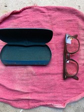 Antique Metal Eyeglasses Hard Case and Glasses