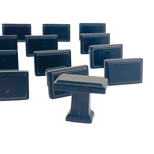Lot of 21 Black MATTE Cabinet Drawer 1.5" Pull Handles & Screws KNOBS