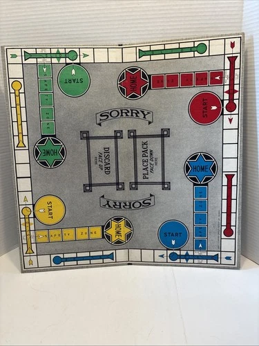 Vintage  Sorry  Game Board - The Great Game by Parker Brothers XLNT Condition